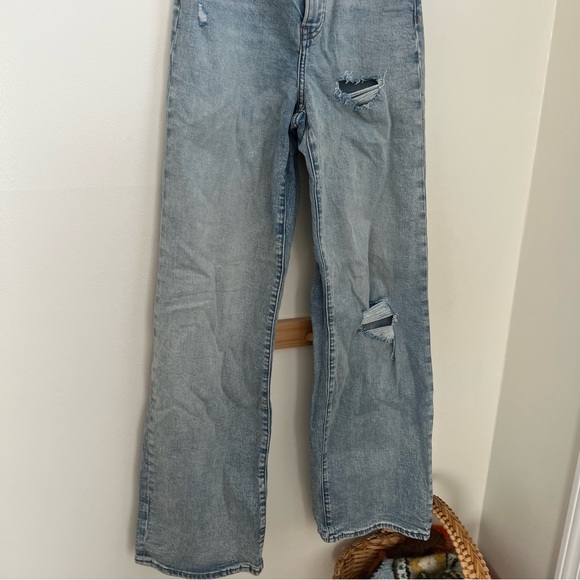 Women’s Express 98% cotton wide leg baggy denim jeans size 2 no flaws - Picture 3 of 6